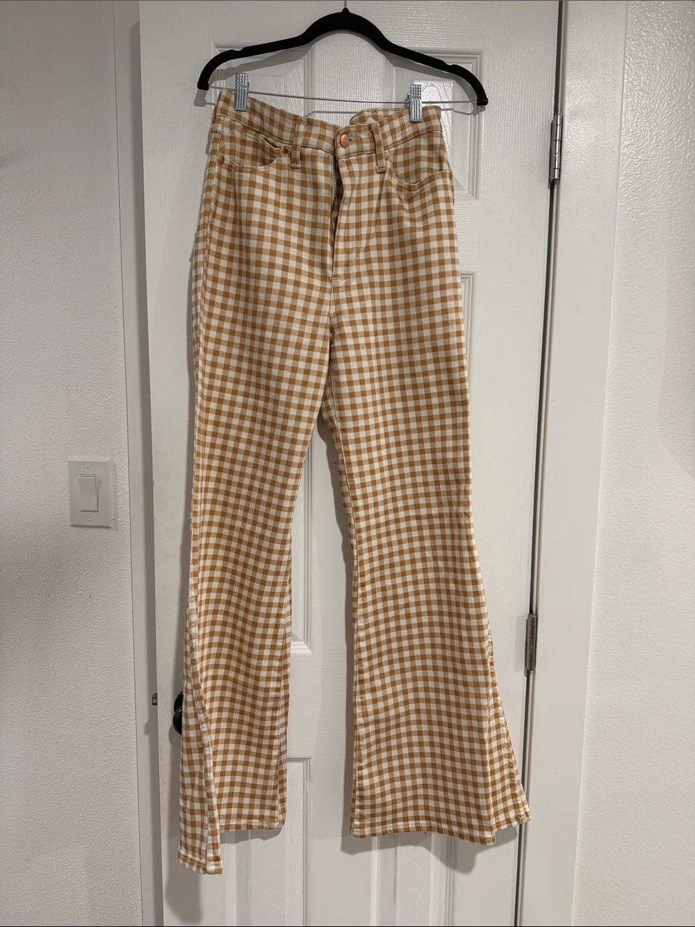 Wrangler Yellow Gingham Flare Pants - Picture 4 of 6